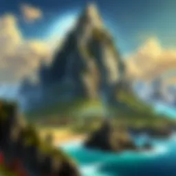 An artistic representation of the World of Warcraft universe with iconic landscapes