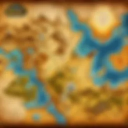 Fantasy world map showcasing WoW release journey